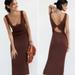 Anthropologie Dresses | Anthropologie Open Back Knit Midi Dress | Color: Brown | Size: M