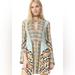 Free People Dresses | Free People Tegan Mini Dress Size 8 V-Neck Bell Sleeves Bohemian | Color: Blue/Cream | Size: 8