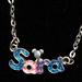Disney Accessories | Disney World Parks Multicolor “Sara” Name Necklace | Color: Blue/Silver | Size: Osg