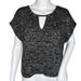 American Eagle Outfitters Tops | American Eagle Shirt Womens Xs Marled Gray Knit Round Keyhole Neck Basic Casual | Color: Black | Size: Xs