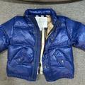 Burberry Jackets & Coats | Burberry Kids Baby Shiny Blue Mallard Duck Down Zip Jacket | Color: Blue | Size: 24mb