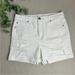 American Eagle Outfitters Shorts | American Eagle Curvy Hi Rise Shortie White Distressed Stretch Women’s Size 10 | Color: White | Size: 10