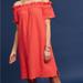 Anthropologie Dresses | Amadi Anthropologie Maella Off Shoulder Coral Gauze Tunic Mini Dress Top S | Color: Red | Size: S