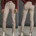 Anthropologie Jeans | Anthro Pilcro Flocked High Rise Denim Legging Brocade Pattern Seamed Jeans 26 | Color: Gray/Tan | Size: 26