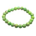 WORLD WIDE GEMS WWG Green Copper Turquoise 8mm rondelle smooth 7inch Natural Gemstones Beaded Bracelets for Men Women Healing Crystal Stretch Beaded Bracelet Unisex