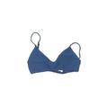 ViX by Paula Hermanny Swimsuit Top Blue Solid Swimwear - New - Women's Size 22
