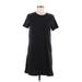 Madewell Casual Dress - Shift High Neck Short sleeves: Black Solid Dresses - Women's Size Medium
