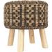 Bayou Breeze Aaima Solid Wood Accent Stool Wood/Upholstered/Cotton in Brown | 17 H x 18 W x 18 D in | Wayfair 814E58299D234AF6B00A4DCD1AA68F93
