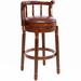 Darby Home Co Adamarys Swivel Stool Wood/Leather/Genuine Leather in Brown | 37.8 H x 21.7 W x 21.7 D in | Wayfair 607B7939AA2E450EAE5C6A9FA7AB9820