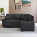 Black/Brown Reclining Sectional - Latitude Run® 87.4"Sectional Sleeper Sofa w/ USB Charging Port & Plug Outlet, Pull-Out Sofa Bed w/ 3 Pillows | Wayfair