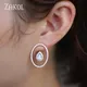 ZAKadvocate-Boucles d'Oreilles en Forme de Goutte d'Eau pour Femme Cubique Découpe Ronde