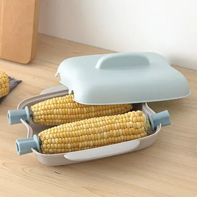 Boîte à vapeur d'épi de maïs avec poignée cuiseur à vapeur pour micro-ondes qualité alimentaire