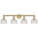 Dayton 32.5" Wide 4 Light Brushed Brass Bath Vanity Light With Clear S