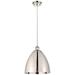 Ballston Metal Bristol 12"W Polished Nickel Corded LED Mini Pendant