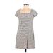 Kendall & Kylie Casual Dress - Mini: Gray Stripes Dresses - Women's Size Medium