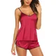 Sommer Frauen Pyjama Set einfarbig Schlaf Tops Shorts Seide Pyjama für Frauen weibliche Pyjamas