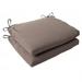 Pillow Perfect Outdoor/ Indoor Forsyth Taupe Squared Corners Seat Cushion (Set of 2)