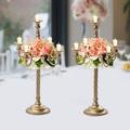 YIYIBYUS 2Pcs Gold Candelabra Wedding Tall Candlestick Table Centerpiece Metal Floral Candle Holders for Party Event