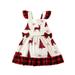 Bslissey Toddler Baby Girl Christmas Dress Tree Print Fly Sleeve Square Neck A-line Dress Infant Cute Casual Princess Dress for Party Daily Clothes 6M-3T