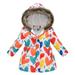 Lovskoo Toddler Baby Parka Jacket Hoodies Coat for Kids Faux Fur Floral Print Winter Thick Warm Windproof Coat Outwear Jackets Multi-Color for 4-5 Years