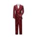 Boys Suits Slim Fit 5 Piece Outfit Formal Dresswear Suit for Kids Wine Tuxedo Wedding