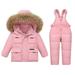 HBYJLZYG Down Warm Jacket Suit Jumpsuit Rompers Windproof Ski Suit Child Baby Boy Girl Coat Suit Winter Thickened Two-Piece Set Suit