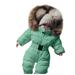 mveomtd Baby Girls Snowsuit Romper Hooded Warm Outerwear Jacket Jumpsuit Coat Ski Jacket Girls Snow Pants Toddler