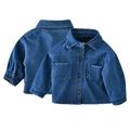 CSCHome Infant Baby Toddler Girl Boy Denim Jacket Kids Winter Casual Thick Fleece Lined Denim Jacket Warm Casual Jean Clothes