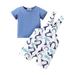 HIBRO Baby Boy Dress Set Toddler Baby Boy Summer Gentleman Playsuit Clothes Cute Pattern Print Tops And Shorts Set Kid Cute Overalls Outfits