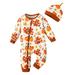 Fall Outfits For Baby Girls My First Thanksgiving Baby Outfit Thanksgiving Baby Boys Clothes Long Sleeve Turkey Jumpsuit Bodysuit 2Pc Set Baby Boy Fall Outfits Brown 3 Months-6 Months
