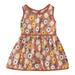 Fauean Girls Summer Dress Round Neck Sleeveless Flower Casual Dress Red Size 120