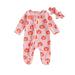 Baby Girls Halloween Outfits Pumpkin Print Zipper Romper and Headband