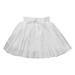 Fauean Girls Dresses Skirt Net Half Skirt Bow Tied Elastic Waist Princess Skirt White Size 130