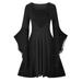 TUWABEII Fall & Winter Dresses for Womens Women s Long Sleeve Neck Gothic Lace Dress Long Sleeve Neck Dress