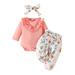 Baby Girl Fall Outfits Long Sleeve Floral Print Tops And Pants Outfits Clothes Set Toddler Boy Fall Outfits Red 0 Months-3 Months