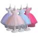 Godderr Kids Girls Dress Flower Princess Dress 4-12Y Vintage Party Wedding Bridesmaid Ball Gown Prom Dresses Princess Performance Dress Bridesmaid Dress