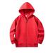 ASFGIMUJ Boys Zip Up Hoodie Baby Long Sleeve Solid Color Zipper Hoodies Sweatshirts Top Unisex Soft Coat Blouse With Pocket Boys Fashion Hoodies & Sweatshirts Red 18 months-24 months