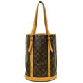 LOUIS VUITTON Bucket GM Brown Beige Monogram M42236 Canvas Nume Leather FL0093 Bag Tote Handbag Women's