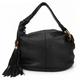 GUCCI 232930 One Shoulder Bag Bamboo Leather Black BLACK Gold Hardware Fringe Charm shoulder hand bag leather