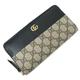 GUCCI GG Marmont Zip Around Long Wallet Round Zipper Beige Black 456117 17WAG 1283 Women's