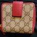 Gucci Bags | Gucci Gg Brown And Red Compact Bifold Wallet | Color: Brown/Red | Size: Os