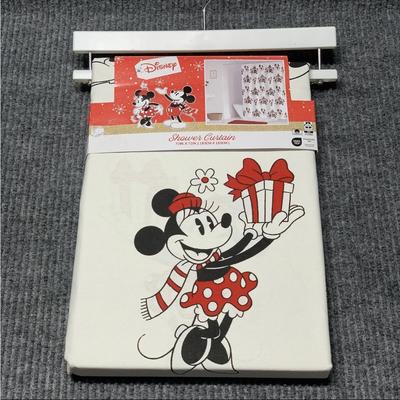 Disney Holiday | Disney Christmas Shower Curtain Mickey And Minnie Bathroom Set Accessory [7] | Color: Green/Red | Size: Os