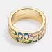 Coach Jewelry | Coach Rainbow Quilted Ring Size 7 | Color: Gold | Size: 7