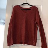 American Eagle Outfitters Sweaters | Large American Eagle Knit V-Neck Sweater | Color: Orange | Size: L