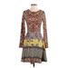 Isle By Melis Kozan Casual Dress: Brown Brocade Dresses - Women's Size X-Small