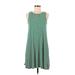 Old Navy Casual Dress - A-Line Crew Neck Sleeveless: Green Print Dresses - Women's Size Medium