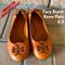 Tory Burch Shoes | Tory Burch 6.5 Reva Leather Flats Muted Orange Slip On Ballet Flats | Color: Orange/Pink | Size: 6.5