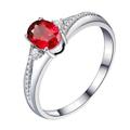 Gemstone Rings for Women, Ring Size K Women 1/2 18K White Gold 1 0.75CT VVS Pigeon Blood Red Oval Lab Ruby with H White Natural Diamond Solitary