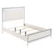 Plethoria Correa White Panel Bed w/ LED Headboard Wood in Brown/White | 56.5 H x 63.5 W x 84.5 D in | Wayfair AQ05482