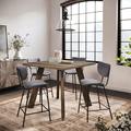 Jofran Reclamation Square 42" L x 42" W Dining Set Wood/Upholstered in Black/Brown | 36 H x 42 W x 42 D in | Wayfair